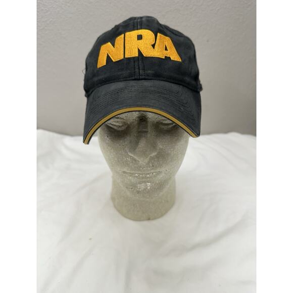 Unbranded NRA American Flag Baseball Hat Black Yellow Embroidered Adjustable Cap - Picture 1 of 7